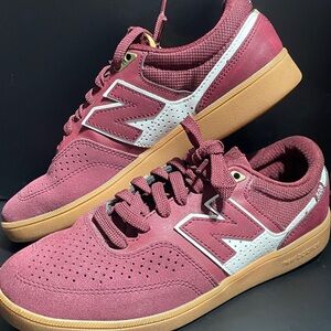 New Balance Maroon and White Sneakers
